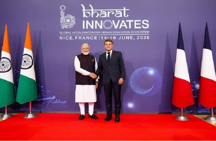 ‘भारत इनोवेट्स 2026’ का उद्घाटन फ्रांस के नीस में भारतीय पीएम नरेंद्र मोदी और फ्रांस के राष्ट्रपति इमैनुएल मैक्रों ने संयुक्त रूप से किया