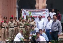उत्तर प्रदेश के फिरोजाबाद में वृक्षारोपण महायज्ञ अभियान 2026 के अन्तर्गत एस.आर.के. (पी.जी.) कॉलेज में रविवार को प्राचार्य प्रोफे० रवि माहेश्वरी के निर्देशन में वृक्षारोपण महा अभियान चलाया गया