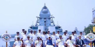 रक्षा मंत्री राजनाथ सिंह ने भारत में निर्मित उन्नत स्टील्थ फ्रिगेट ‘आईएनएस महेन्द्रगिरि’ को पूर्वी बेड़े में शामिल किया