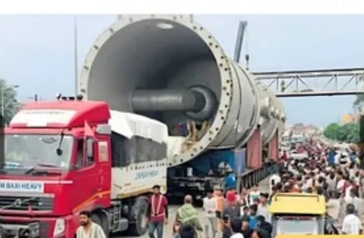 कुंभी चीनी मिल में बनेगा एशिया का पहला बायो प्लास्टिक प्लांट, 308 पहियों वाले ट्रक से लाया जा रहा है 200 तन वजनी वेसल, बेल्जियम से किया आयात