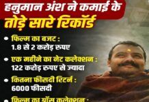 नीम करोली बाबा ने छत फाड़कर भर दिए भंडार, हनुमान अंश ने एक महीने में 144 करोड़ की कलेक्शन के साथ 7100 % की कमाई कर डाली