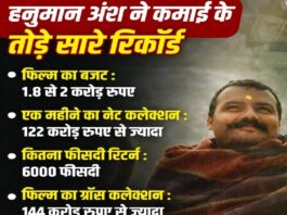 नीम करोली बाबा ने छत फाड़कर भर दिए भंडार, हनुमान अंश ने एक महीने में 144 करोड़ की कलेक्शन के साथ 7100 % की कमाई कर डाली
