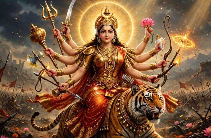 नवरात्रों के तीसरे दिन मां चंद्रघंटा की पूजा, मां चंद्रघंटा है शक्ति, साहस और शांति का प्रतीक